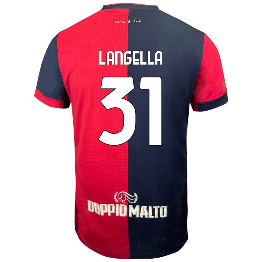 Kinder Matteo Langella #31 Rot Dunkleres Blau Heimtrikot Trikot 2024/25 T-Shirt