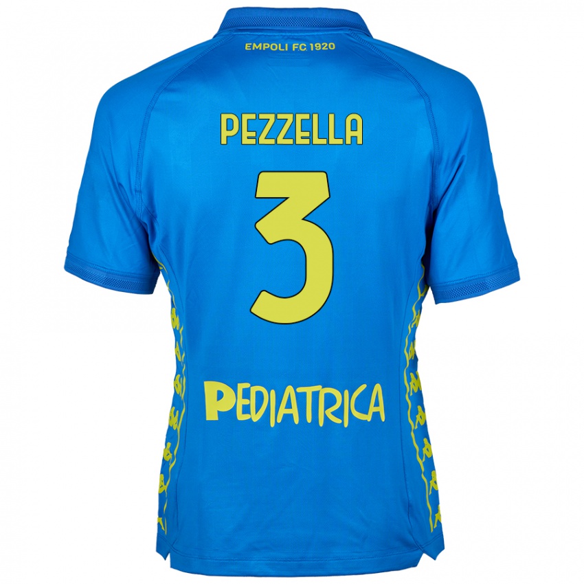 Kinder Giuseppe Pezzella #3 Blau Heimtrikot Trikot 2024/25 T-Shirt