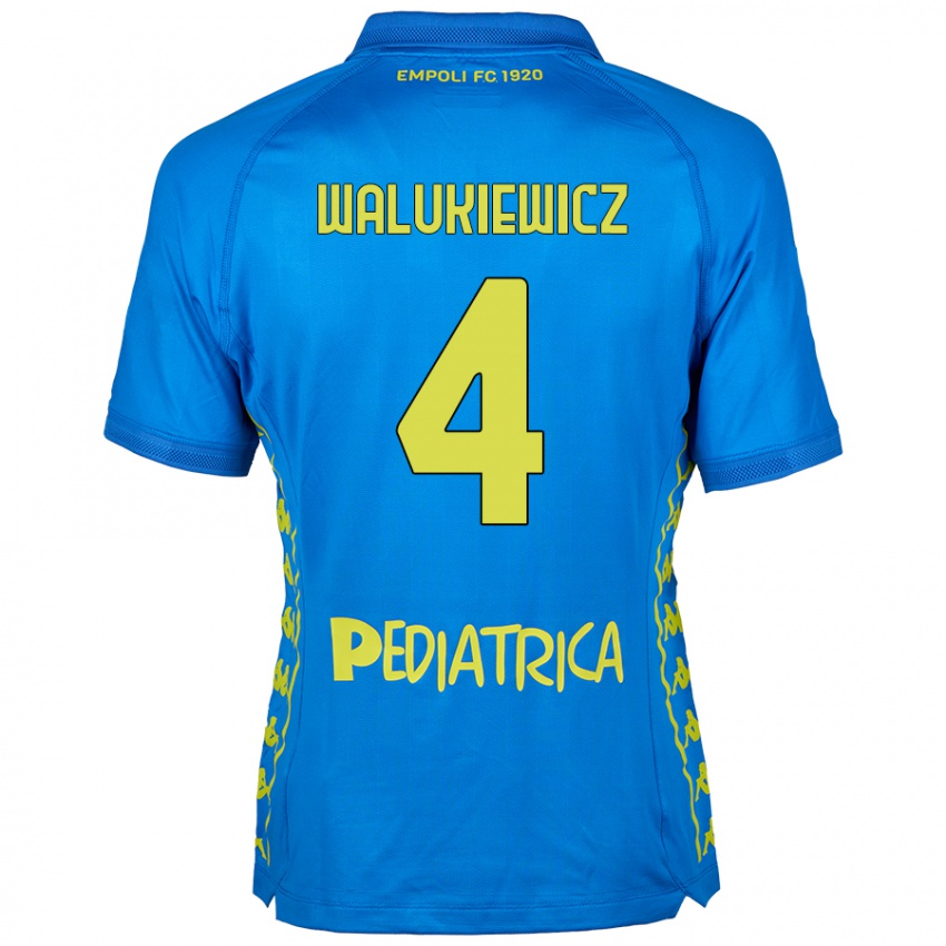 Kinder Sebastian Walukiewicz #4 Blau Heimtrikot Trikot 2024/25 T-Shirt