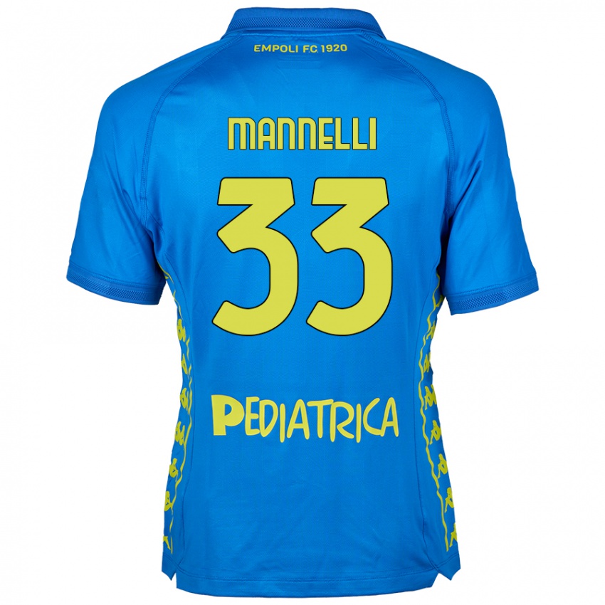 Kinder Matteo Mannelli #33 Blau Heimtrikot Trikot 2024/25 T-Shirt