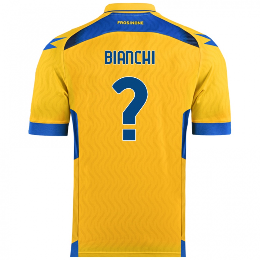 Kinder Cristian Bianchi #0 Gelb Heimtrikot Trikot 2024/25 T-Shirt