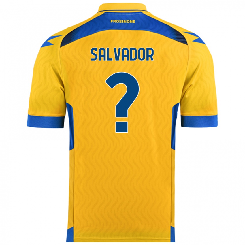 Kinder Edoardo Salvador #0 Gelb Heimtrikot Trikot 2024/25 T-Shirt