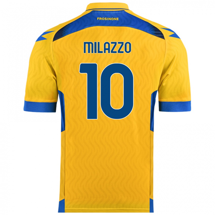 Kinder Simone Milazzo #10 Gelb Heimtrikot Trikot 2024/25 T-Shirt