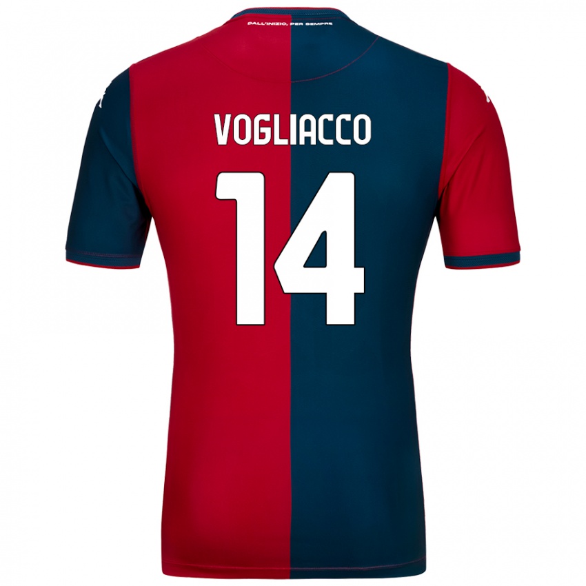 Kinder Alessandro Vogliacco #14 Rot Dunkelblau Heimtrikot Trikot 2024/25 T-Shirt