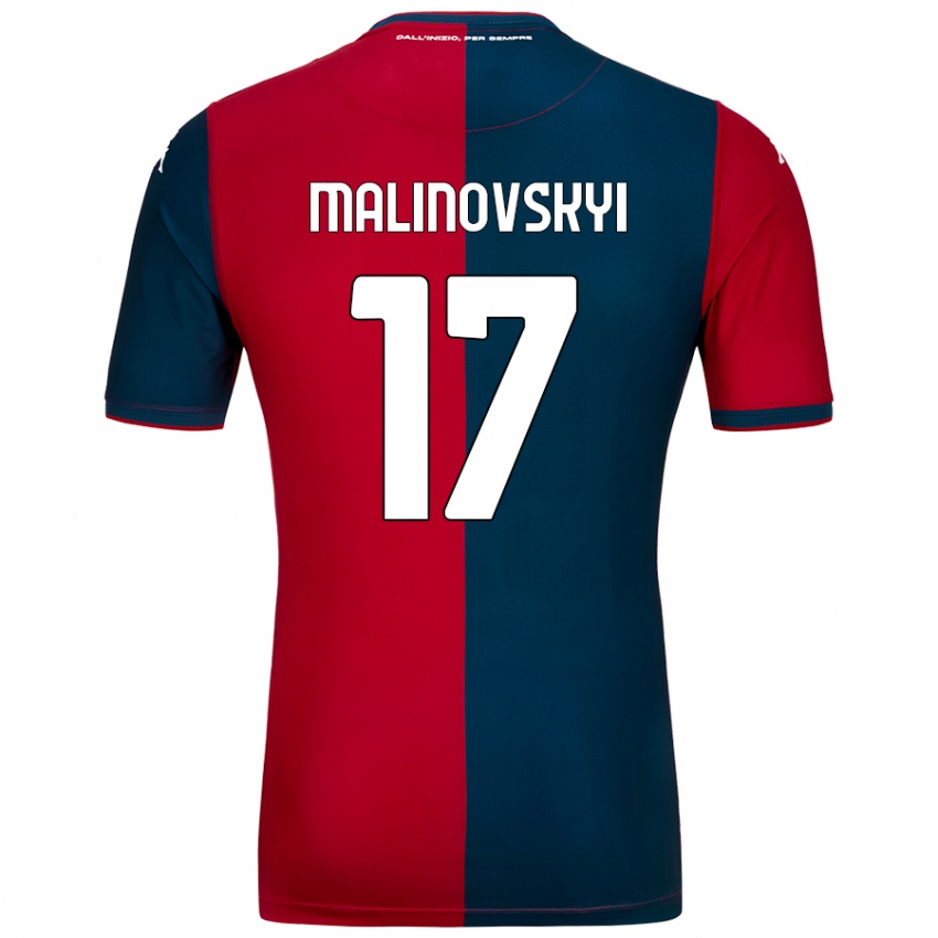 Kinder Ruslan Malinovskyi #17 Rot Dunkelblau Heimtrikot Trikot 2024/25 T-Shirt