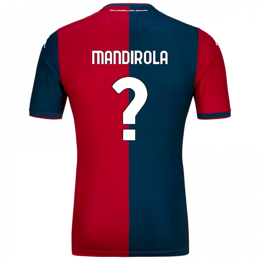 Kinder Gabriele Mandirola #0 Rot Dunkelblau Heimtrikot Trikot 2024/25 T-Shirt