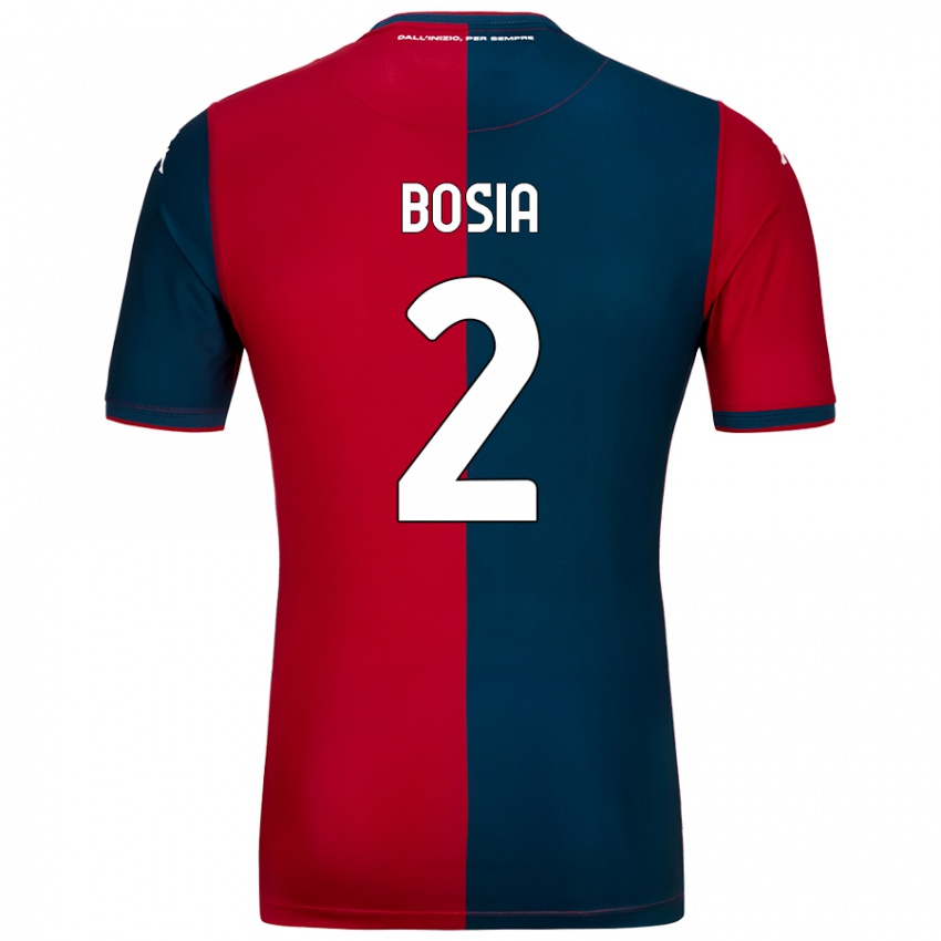 Kinder Davide Bosia #2 Rot Dunkelblau Heimtrikot Trikot 2024/25 T-Shirt