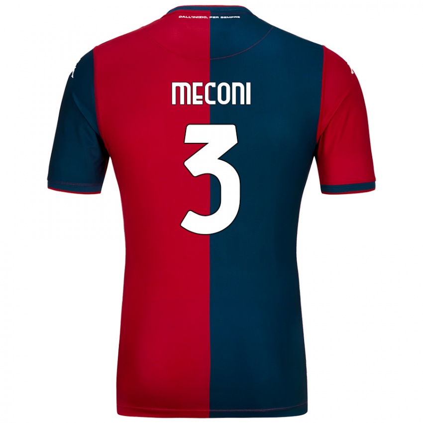 Kinder Edoardo Meconi #3 Rot Dunkelblau Heimtrikot Trikot 2024/25 T-Shirt