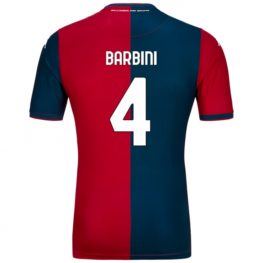 Kinder Matteo Barbini #4 Rot Dunkelblau Heimtrikot Trikot 2024/25 T-Shirt