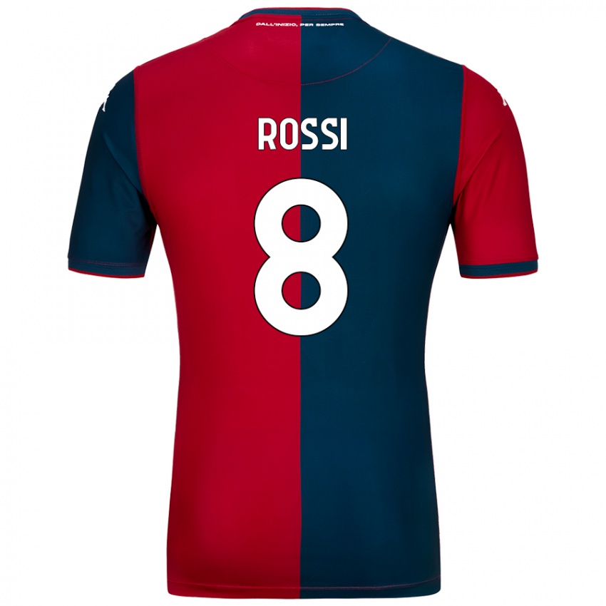 Kinder Gianluca Rossi #8 Rot Dunkelblau Heimtrikot Trikot 2024/25 T-Shirt