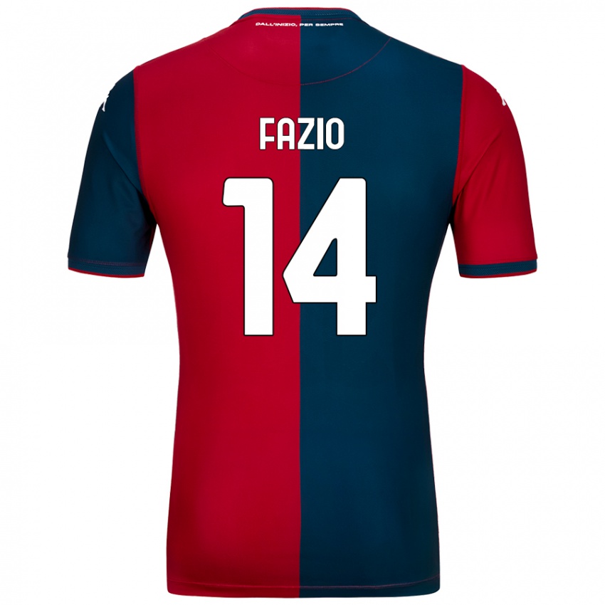 Kinder Tommaso Fazio #14 Rot Dunkelblau Heimtrikot Trikot 2024/25 T-Shirt