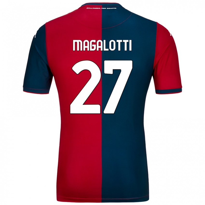 Kinder Gabriele Magalotti #27 Rot Dunkelblau Heimtrikot Trikot 2024/25 T-Shirt