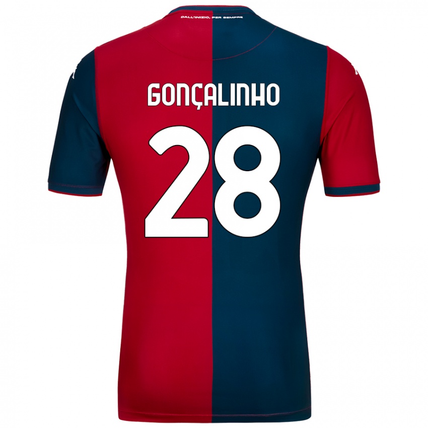 Kinder João Gonçalinho #28 Rot Dunkelblau Heimtrikot Trikot 2024/25 T-Shirt