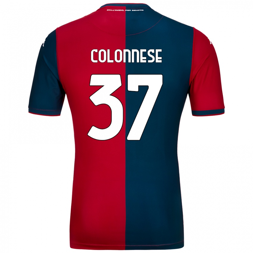 Kinder Lorenzo Colonnese #37 Rot Dunkelblau Heimtrikot Trikot 2024/25 T-Shirt