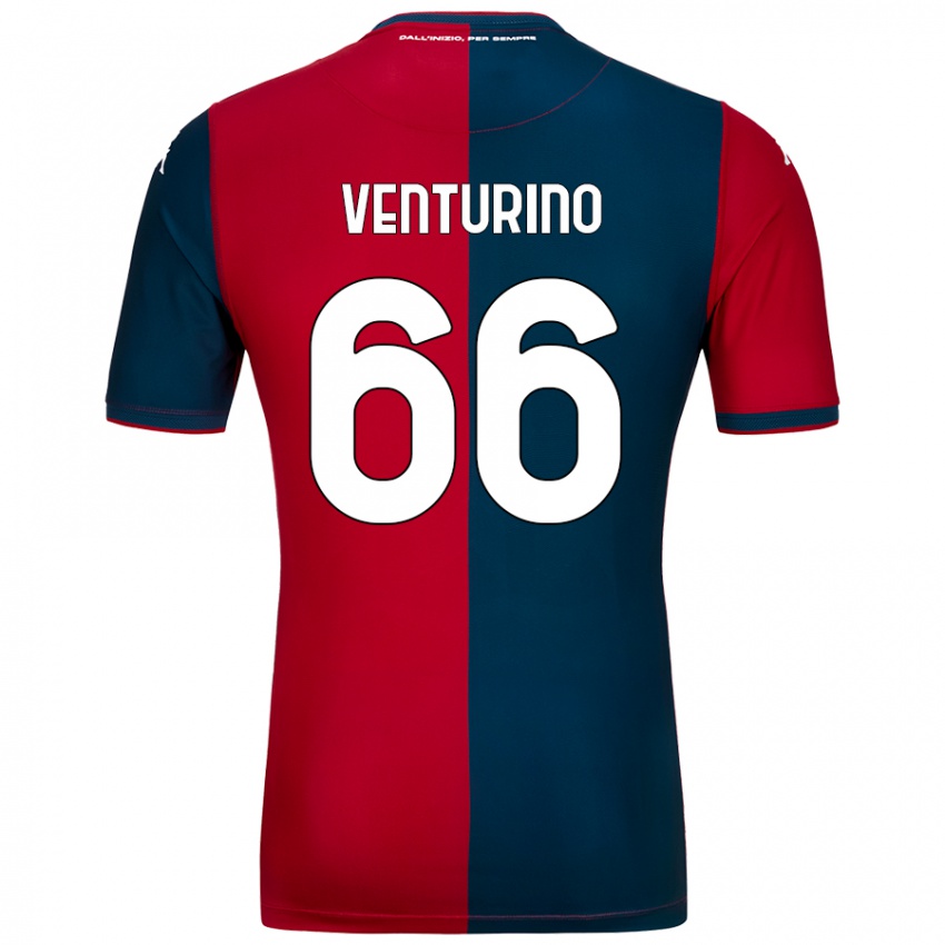 Kinder Lorenzo Venturino #66 Rot Dunkelblau Heimtrikot Trikot 2024/25 T-Shirt