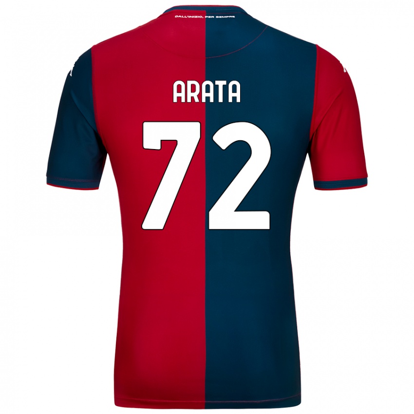 Kinder Stefano Arata #72 Rot Dunkelblau Heimtrikot Trikot 2024/25 T-Shirt