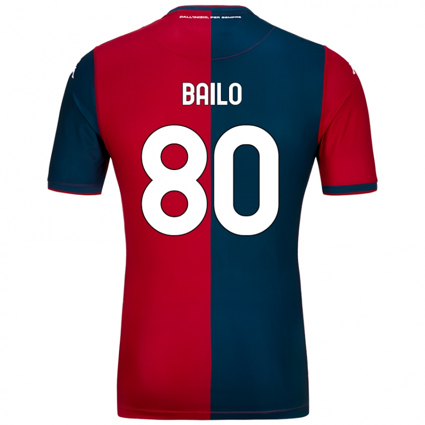 Kinder Giorgio Bailo #80 Rot Dunkelblau Heimtrikot Trikot 2024/25 T-Shirt