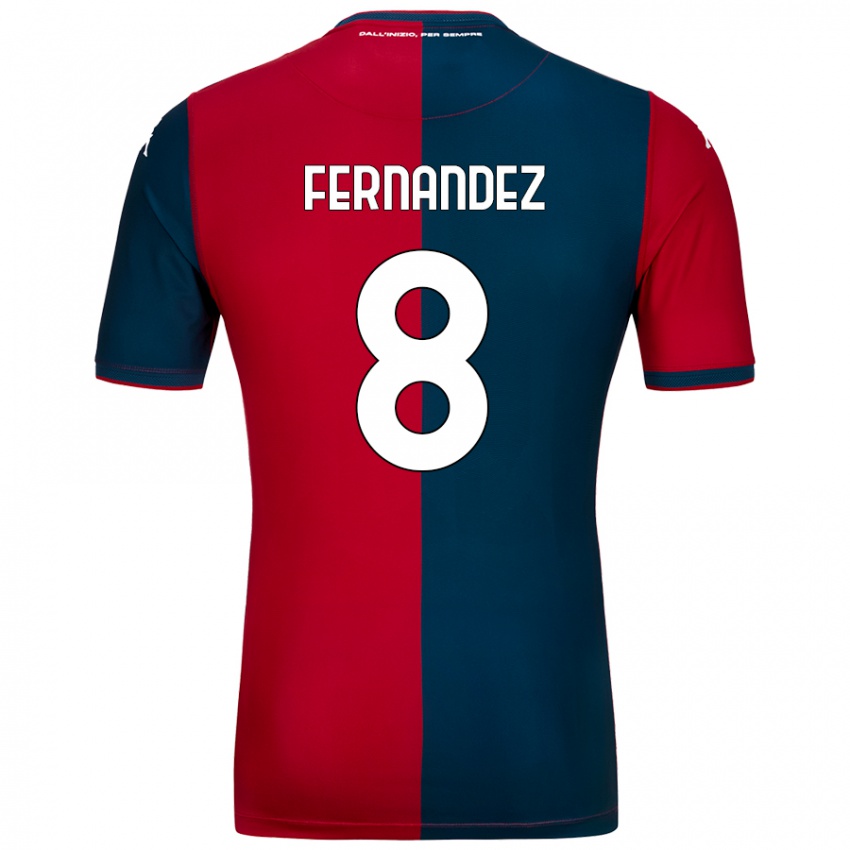 Kinder Maria Fernandez #8 Rot Dunkelblau Heimtrikot Trikot 2024/25 T-Shirt