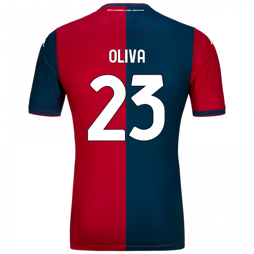 Kinder Eleonora Oliva #23 Rot Dunkelblau Heimtrikot Trikot 2024/25 T-Shirt