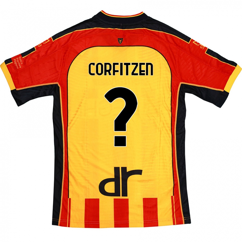 Kinder Jeppe Corfitzen #0 Gelb Rot Heimtrikot Trikot 2024/25 T-Shirt