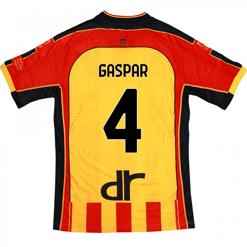 Kinder Kialonda Gaspar #4 Gelb Rot Heimtrikot Trikot 2024/25 T-Shirt