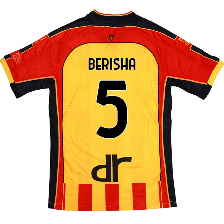 Kinder Medon Berisha #5 Gelb Rot Heimtrikot Trikot 2024/25 T-Shirt