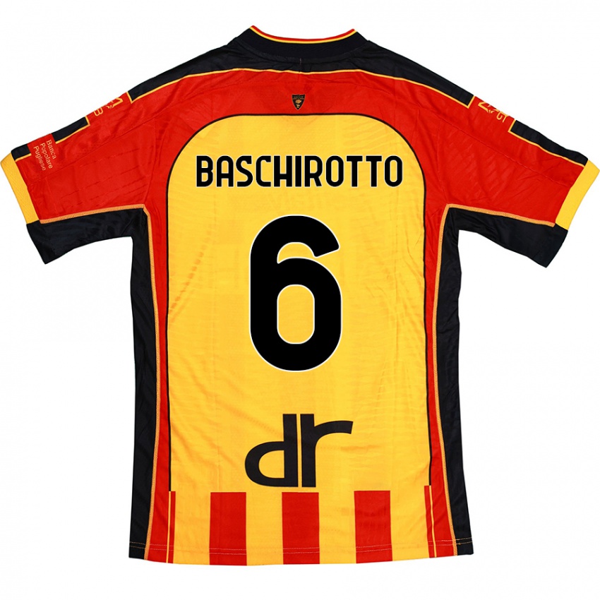 Kinder Federico Baschirotto #6 Gelb Rot Heimtrikot Trikot 2024/25 T-Shirt