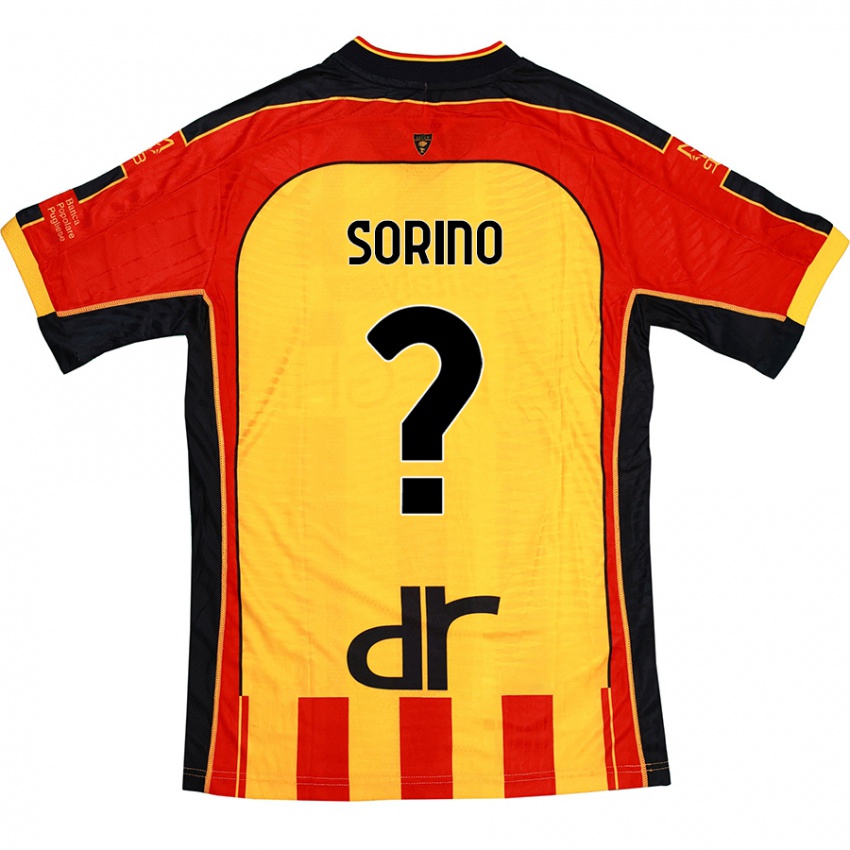 Kinder Andrea Sorino #0 Gelb Rot Heimtrikot Trikot 2024/25 T-Shirt