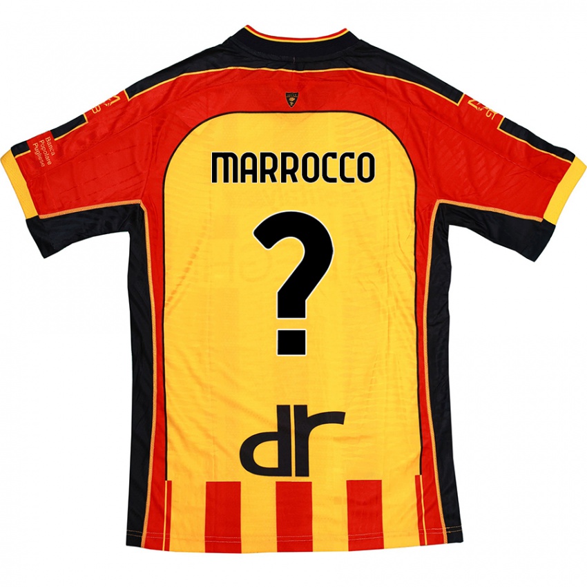 Kinder Iacopo Marrocco #0 Gelb Rot Heimtrikot Trikot 2024/25 T-Shirt