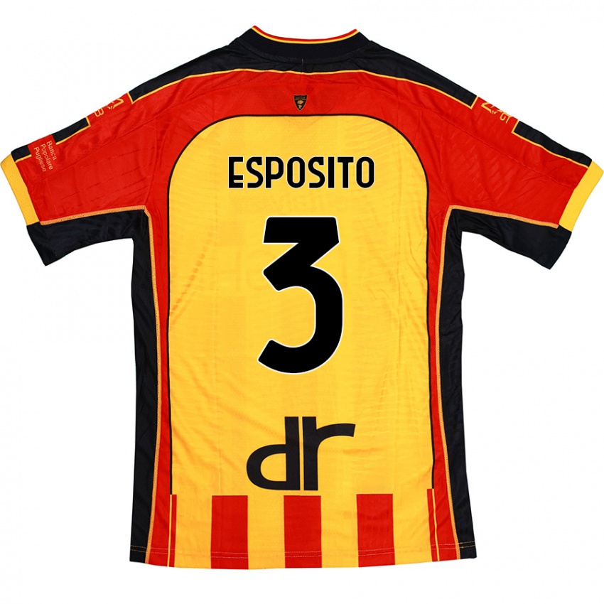 Kinder Sebastian Esposito #3 Gelb Rot Heimtrikot Trikot 2024/25 T-Shirt