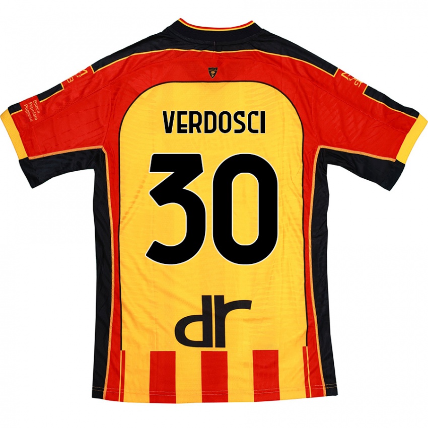 Kinder Simone Verdosci #30 Gelb Rot Heimtrikot Trikot 2024/25 T-Shirt