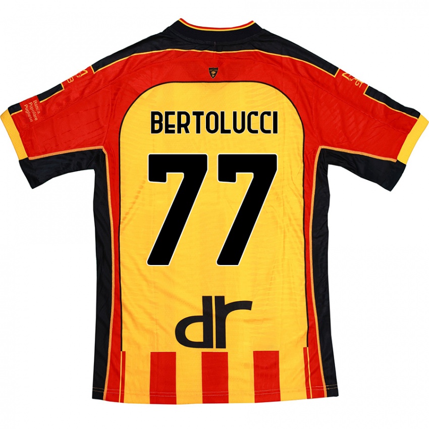 Kinder Sandro Bertolucci #77 Gelb Rot Heimtrikot Trikot 2024/25 T-Shirt