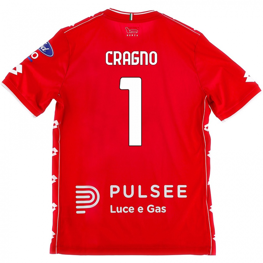 Kinder Alessio Cragno #1 Rot Weiß Heimtrikot Trikot 2024/25 T-Shirt