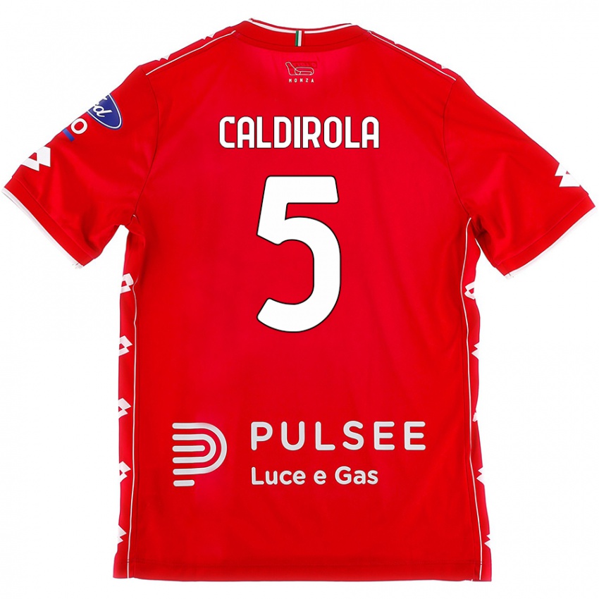 Kinder Luca Caldirola #5 Rot Weiß Heimtrikot Trikot 2024/25 T-Shirt