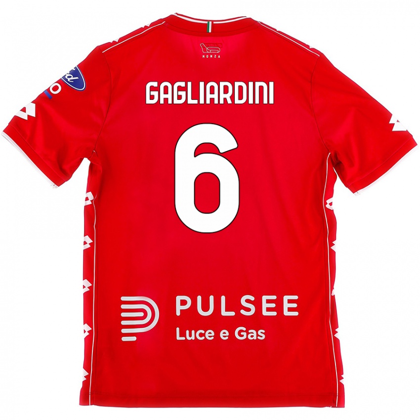 Kinder Roberto Gagliardini #6 Rot Weiß Heimtrikot Trikot 2024/25 T-Shirt