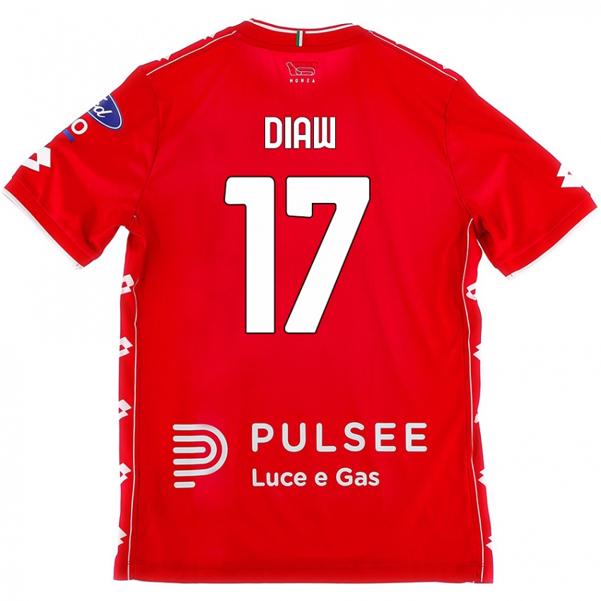 Kinder Davide Diaw #17 Rot Weiß Heimtrikot Trikot 2024/25 T-Shirt