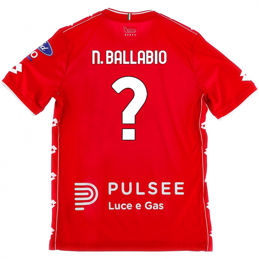 Kinder Nicolò Ballabio #0 Rot Weiß Heimtrikot Trikot 2024/25 T-Shirt