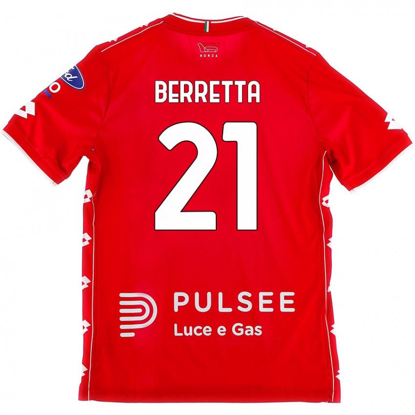 Kinder Alessandro Berretta #21 Rot Weiß Heimtrikot Trikot 2024/25 T-Shirt