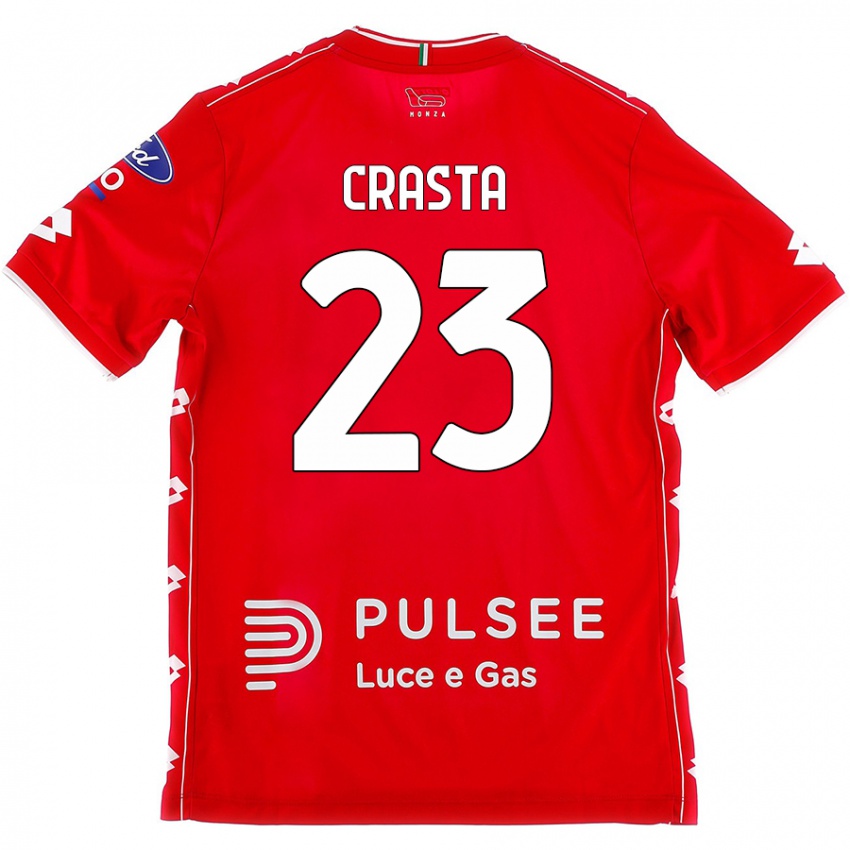 Kinder Mario Crasta #23 Rot Weiß Heimtrikot Trikot 2024/25 T-Shirt