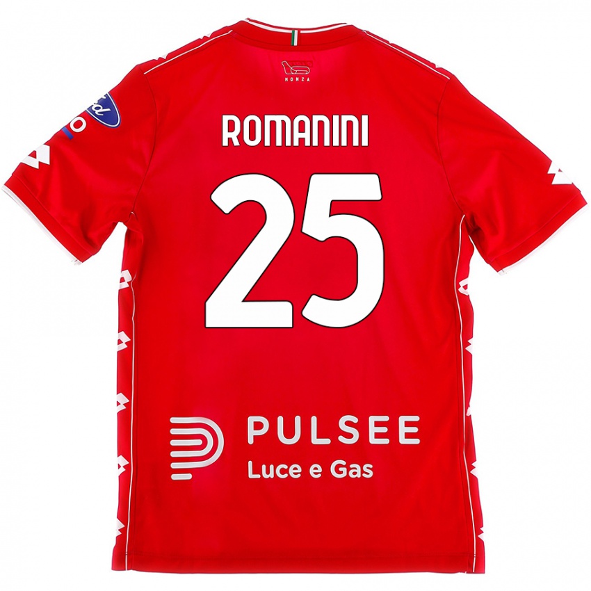 Kinder Andrea Romanini #25 Rot Weiß Heimtrikot Trikot 2024/25 T-Shirt