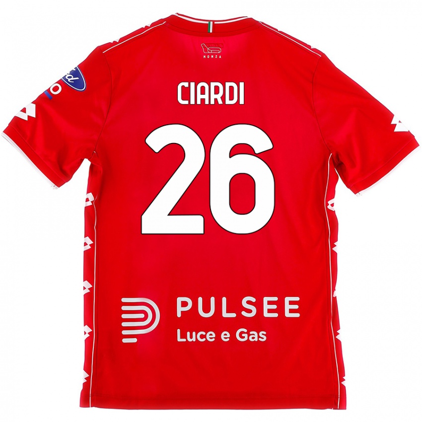 Kinder Tommaso Ciardi #26 Rot Weiß Heimtrikot Trikot 2024/25 T-Shirt