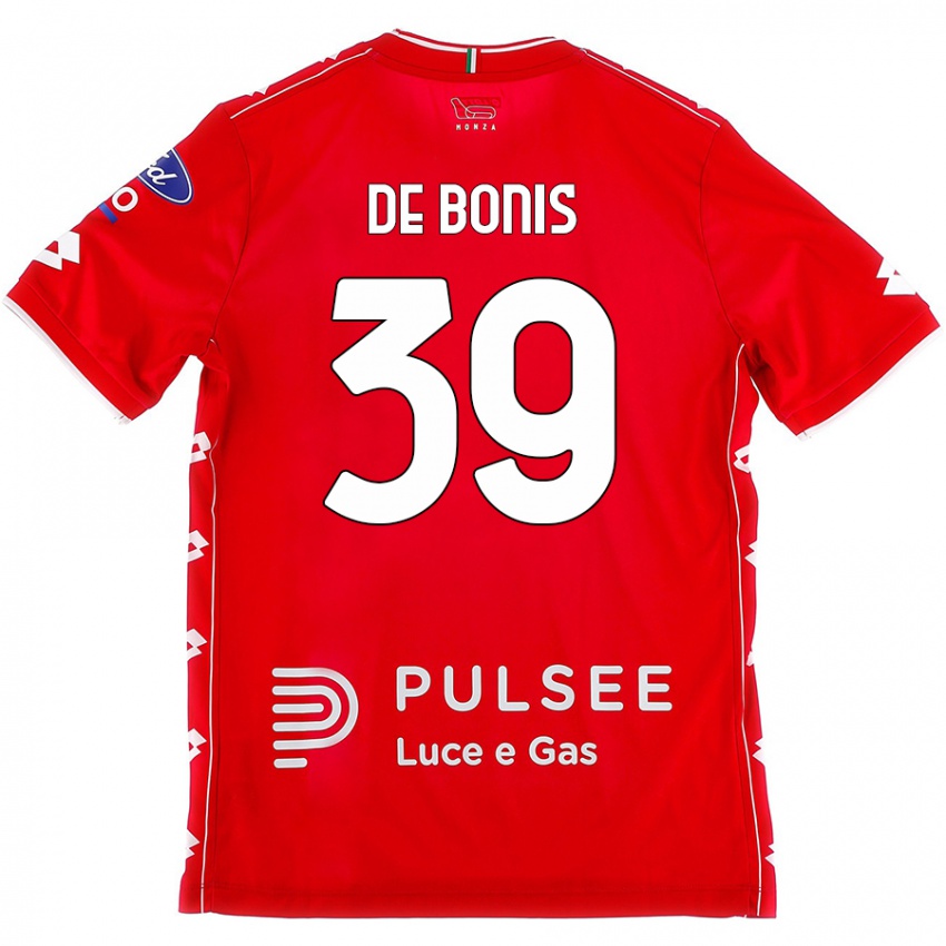 Kinder Andrea De Bonis #39 Rot Weiß Heimtrikot Trikot 2024/25 T-Shirt