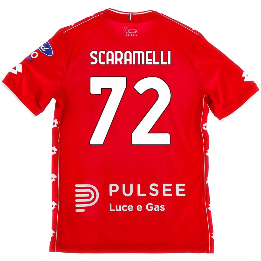 Kinder Endris Scaramelli #72 Rot Weiß Heimtrikot Trikot 2024/25 T-Shirt