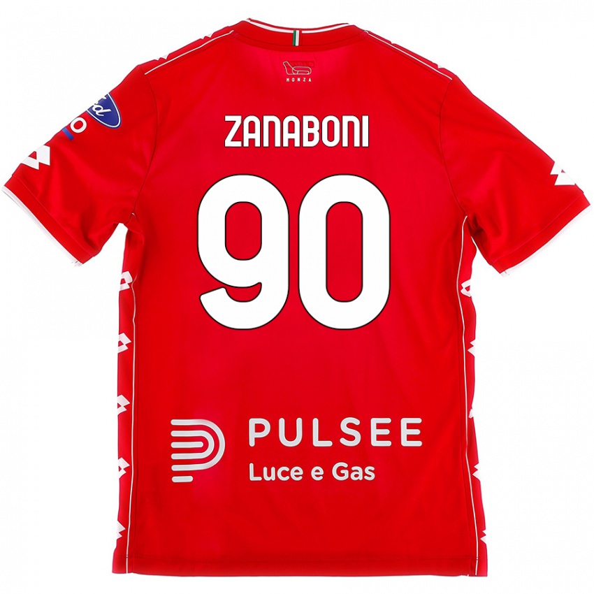 Kinder Emanuele Zanaboni #90 Rot Weiß Heimtrikot Trikot 2024/25 T-Shirt