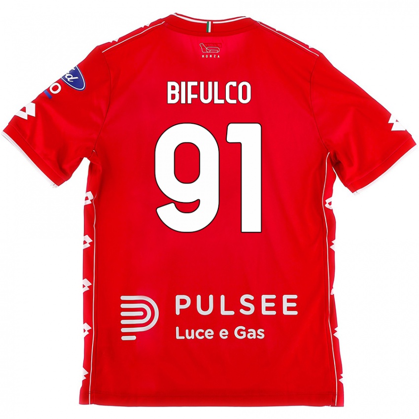 Kinder Davide Bifulco #91 Rot Weiß Heimtrikot Trikot 2024/25 T-Shirt