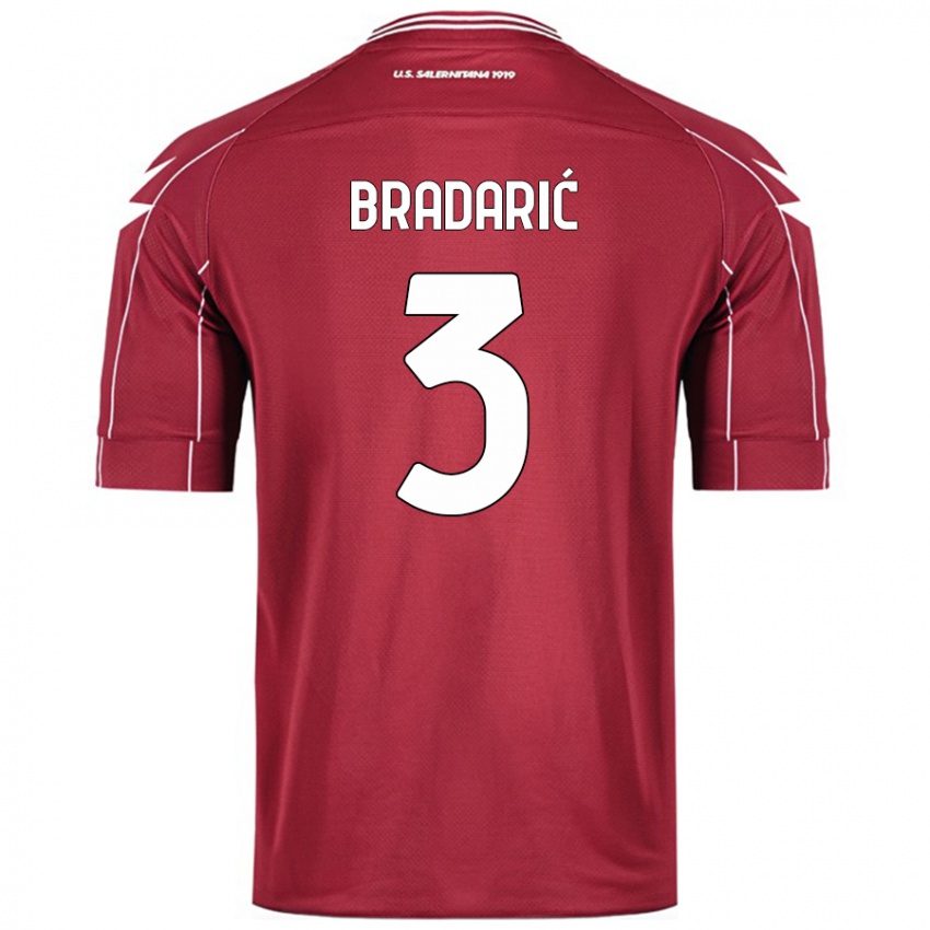 Kinder Domagoj Bradarić #3 Burgundrot Heimtrikot Trikot 2024/25 T-Shirt