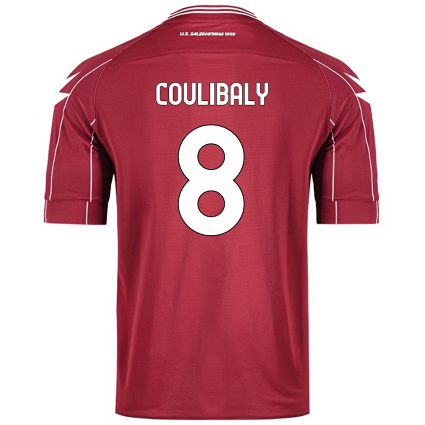 Kinder Mamadou Coulibaly #8 Burgundrot Heimtrikot Trikot 2024/25 T-Shirt