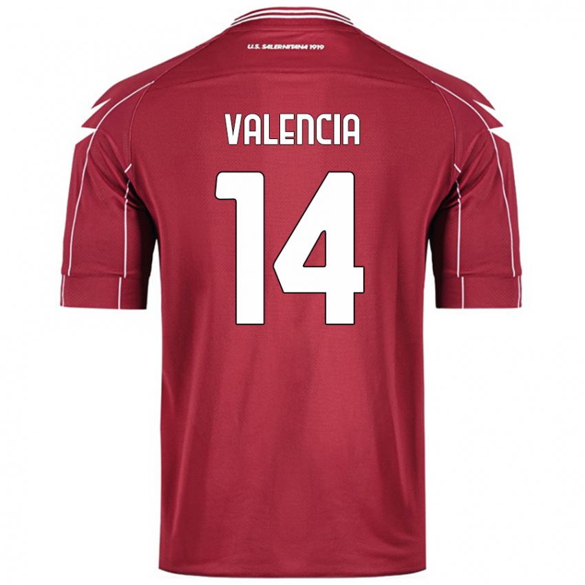 Kinder Diego Valencia #14 Burgundrot Heimtrikot Trikot 2024/25 T-Shirt