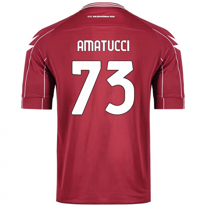 Kinder Lorenzo Amatucci #73 Burgundrot Heimtrikot Trikot 2024/25 T-Shirt