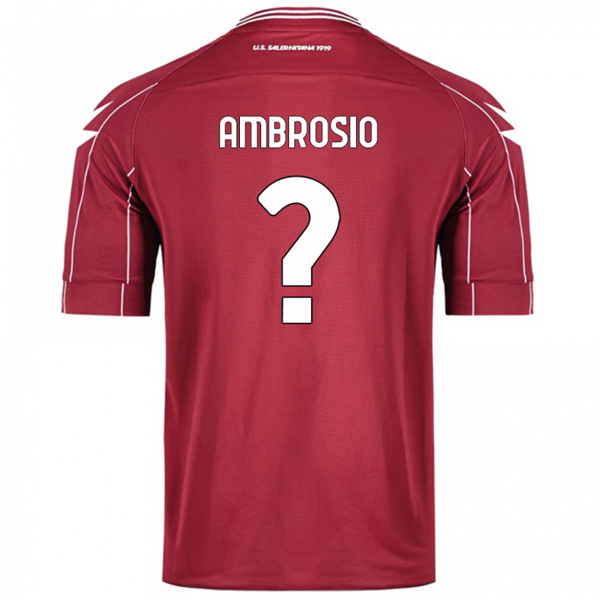 Kinder Alfonso Ambrosio #0 Burgundrot Heimtrikot Trikot 2024/25 T-Shirt